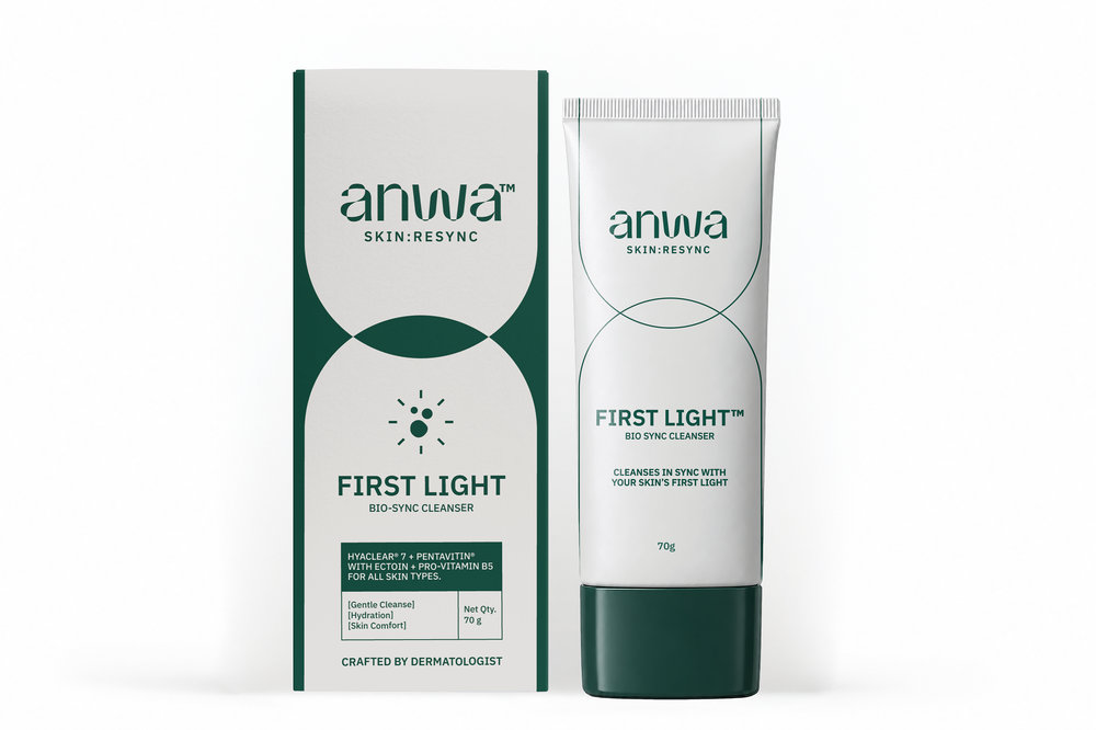 ANWA FIRST LIGHT Bio-Sync Cleanser 70 g product packaging and container