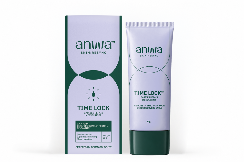 ANWA TIMELOCK Barrier Repair Moisturiser 50 g product packaging and container