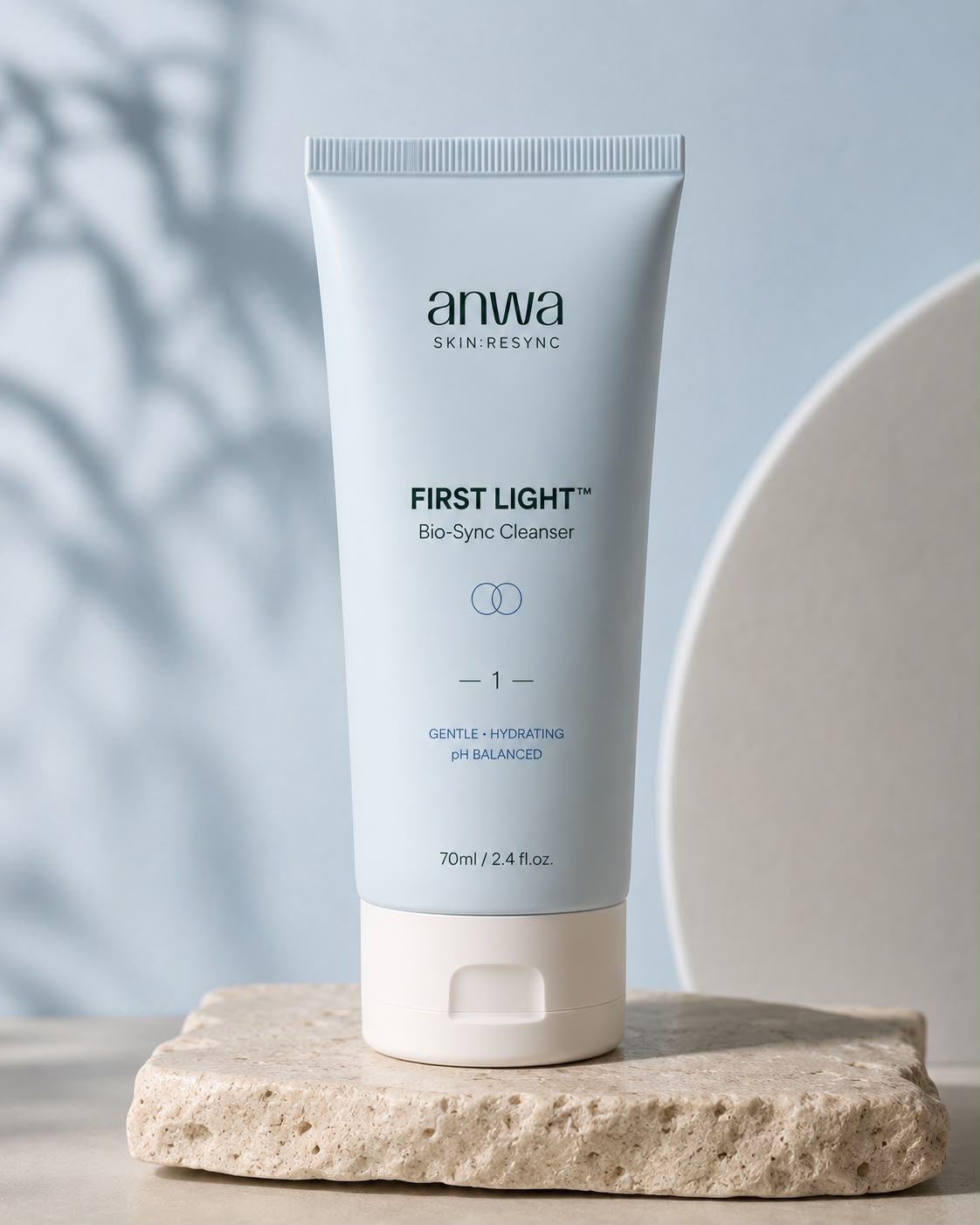 ANWA First Light Bio-Sync daily hydrating facial cleanser, 70 ml